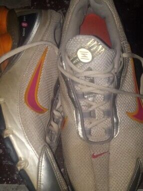 Nike Shox Sneakers with Pink & Orange Swoosh